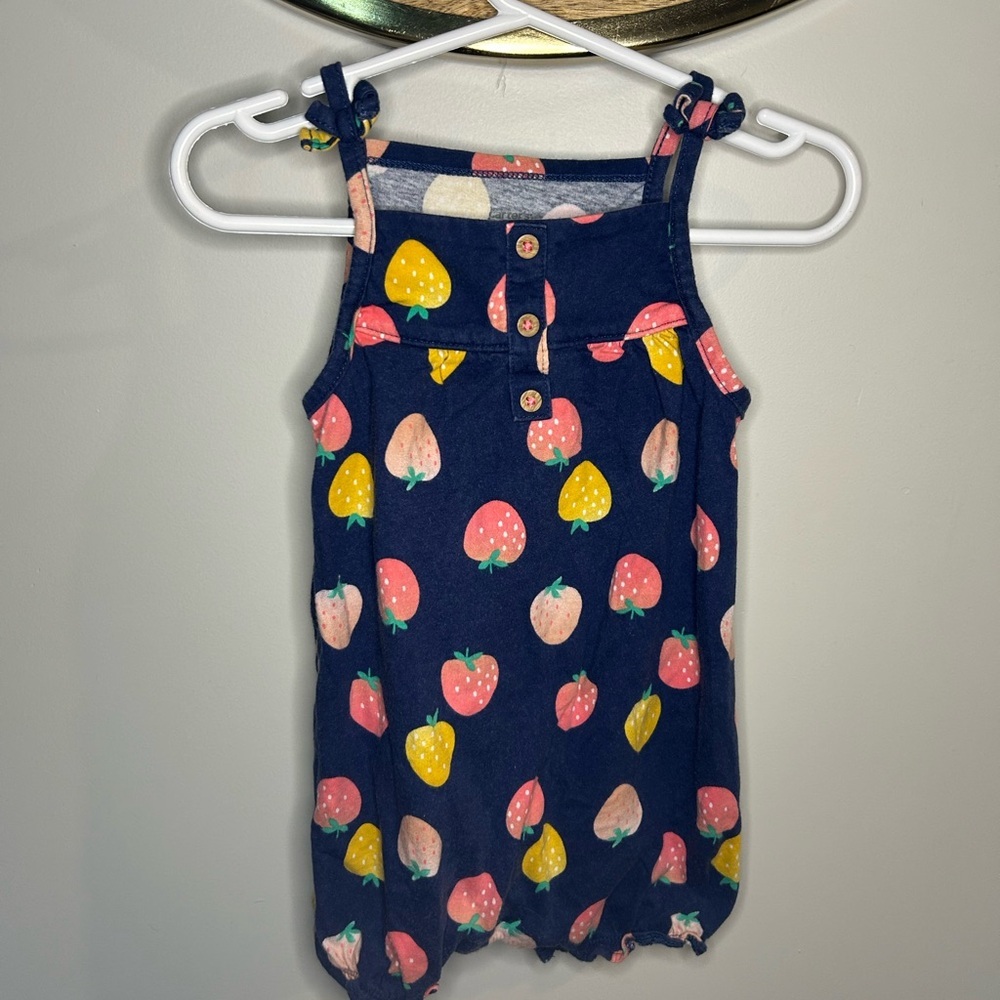 Carter's Blue Romper with Colorful Strawberry Print